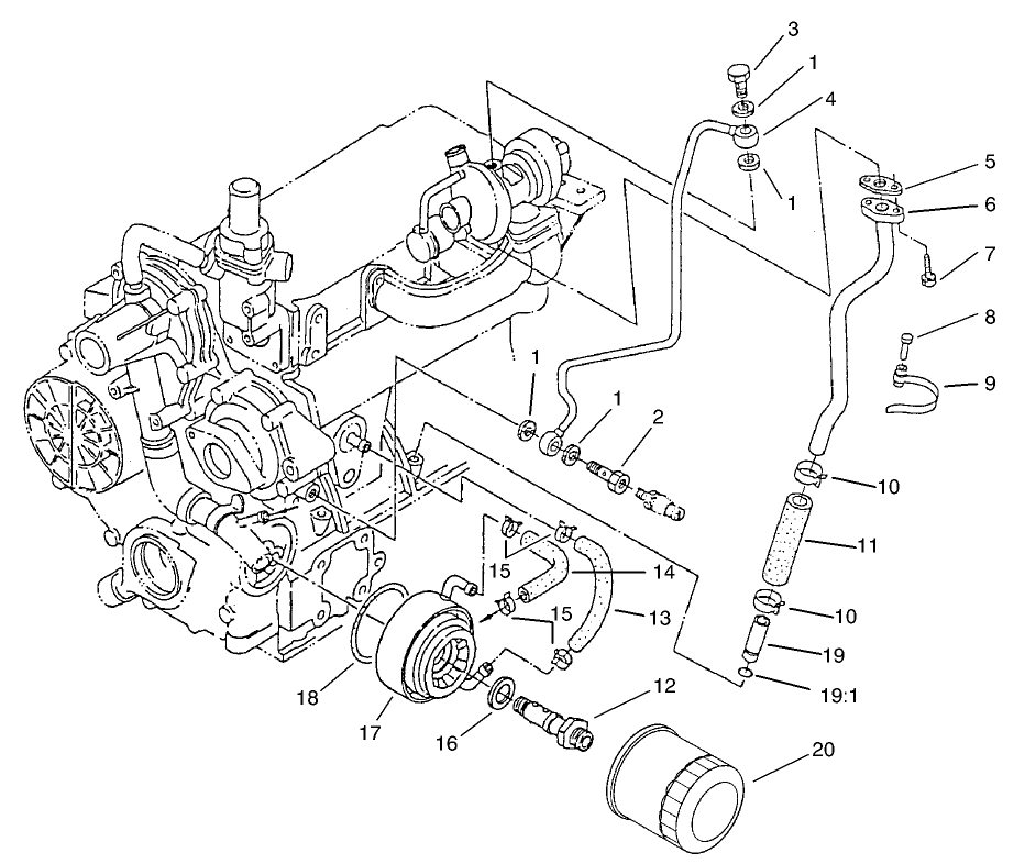 Filter, Oil Cooler And Pipe Assembly