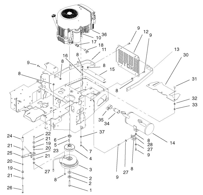 Engine and Clutch Assembly