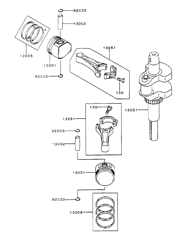 Piston/Crankshaft Assembly Kawasaki FH500V-ES10