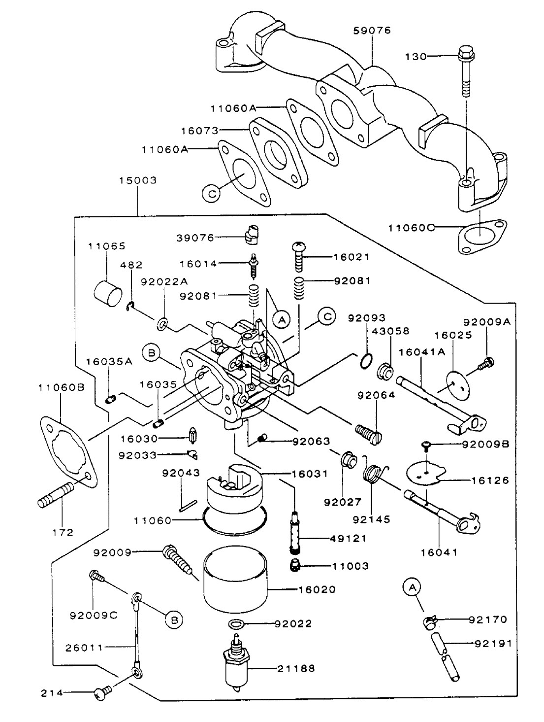 Carburetor Assembly Kawasaki FH500V-ES10