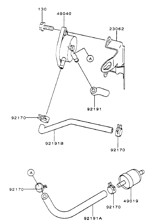 Fuel-Tank/Fuel-Valve Assembly Kawasaki FH500V-ES10
