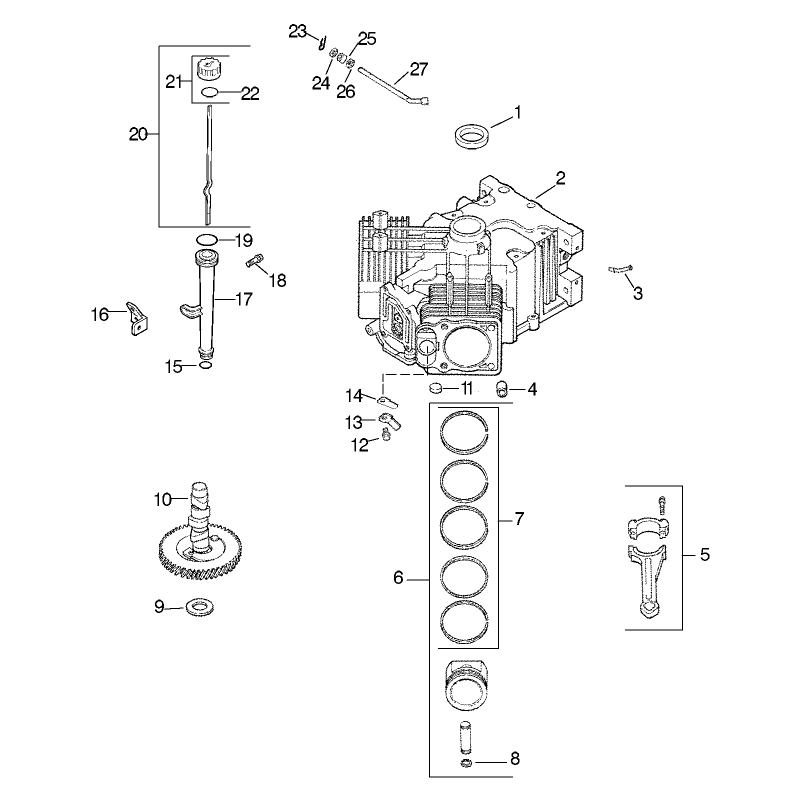 Group 2-Crankcase Assembly Kohler CV20S-PS65585