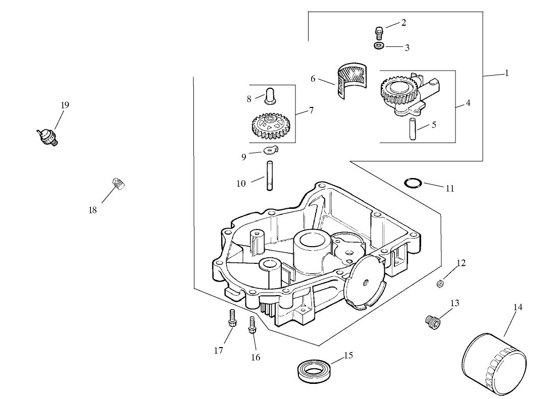 Group 3-Oil Pan/Lubrication Assembly Kohler CV20S-PS65585