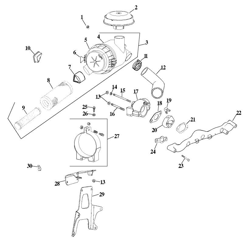 Group 10-Air Intake/Filtration Assembly Kohler CV20S-PS65585