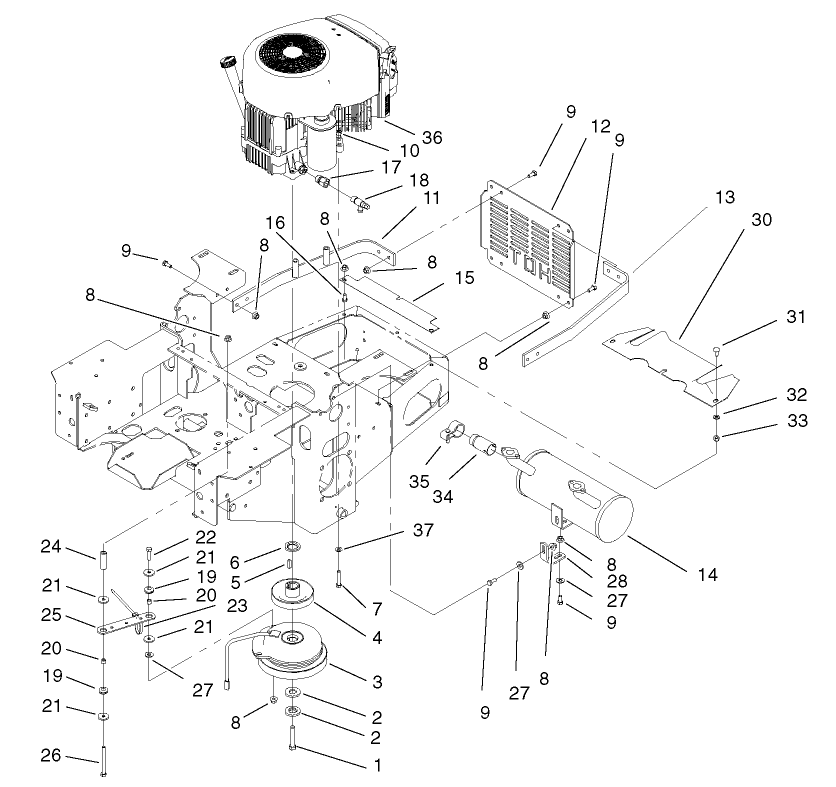 Engine and Clutch Assembly