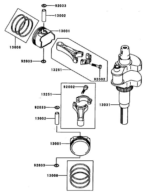 Piston/Crankshaft Assembly Kawasaki FH601V-CS06