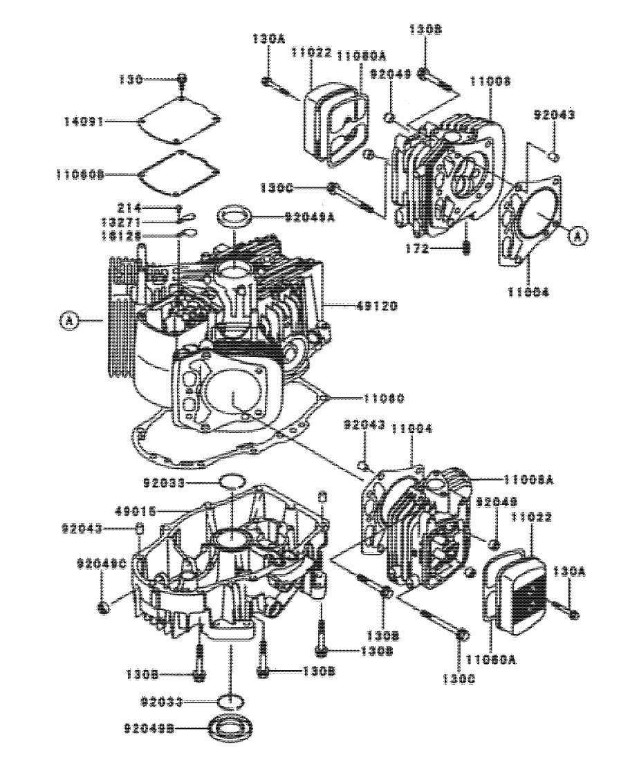 Cylinder/Crankcase Assembly Kawasaki FH601V-CS06