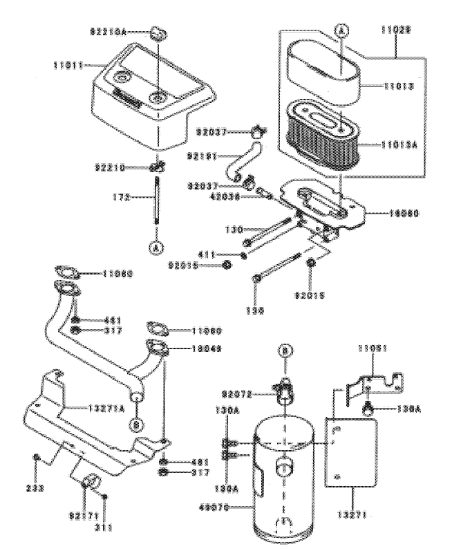 Air-Filter/Muffler Assembly Kawasaki FH601V-CS06