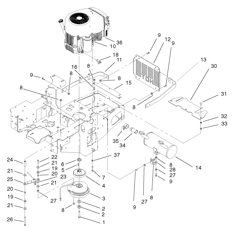 Engine and Clutch Assembly