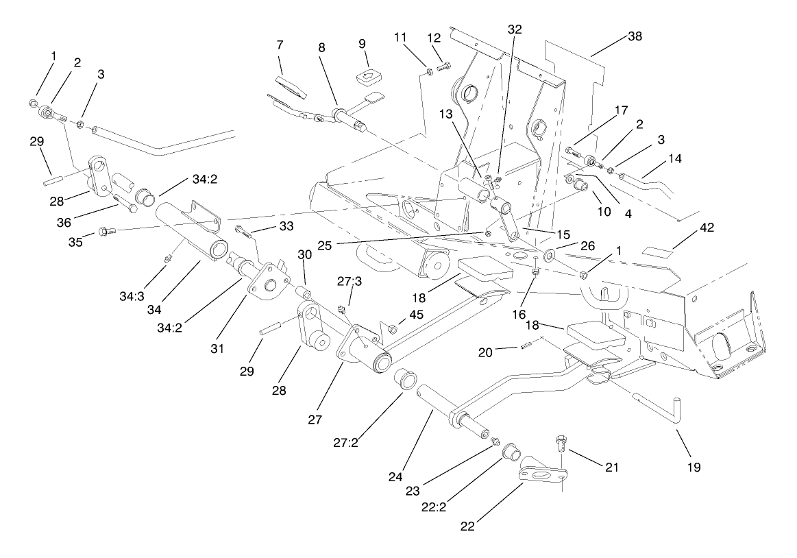 Traction and Brake Pedal Assembly