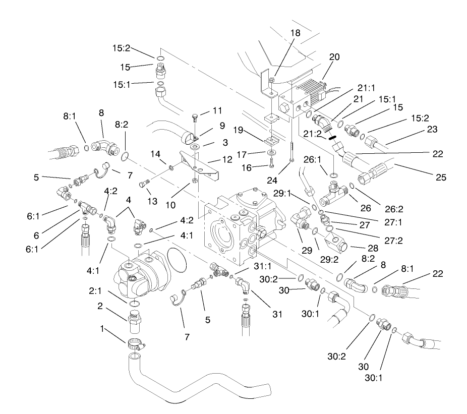 Hydraulic Pump Fitting Assembly