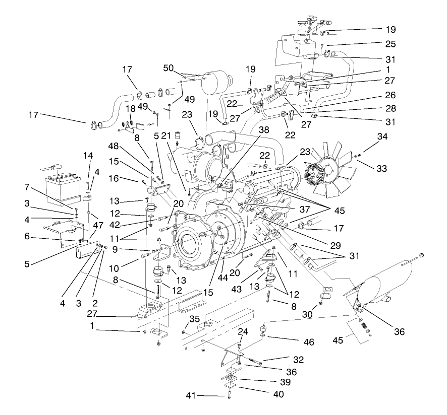 Engine Mounting and Components Assembly