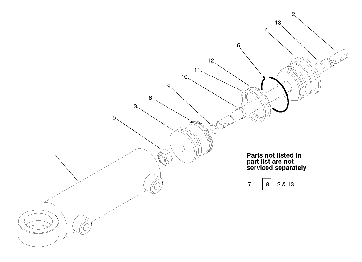 Hydraulic Cylinder Assembly No. 94-8142 (only on: 30450)