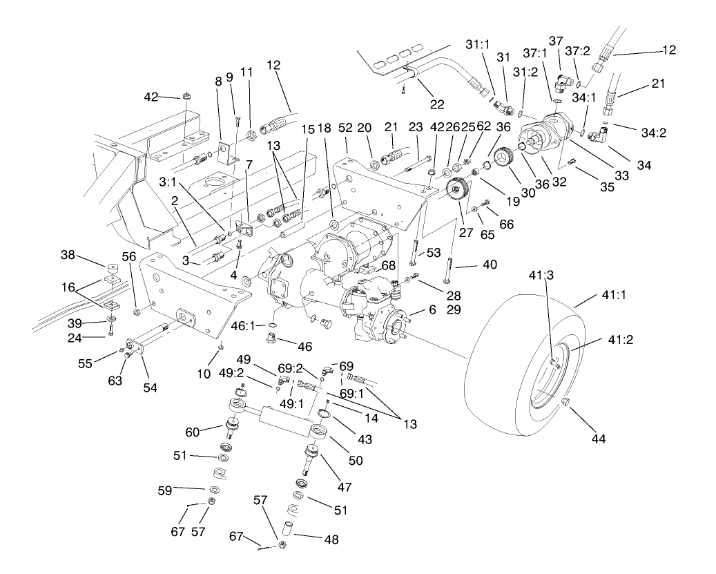 Rear Axle Assembly-4WD (only on: 30455)