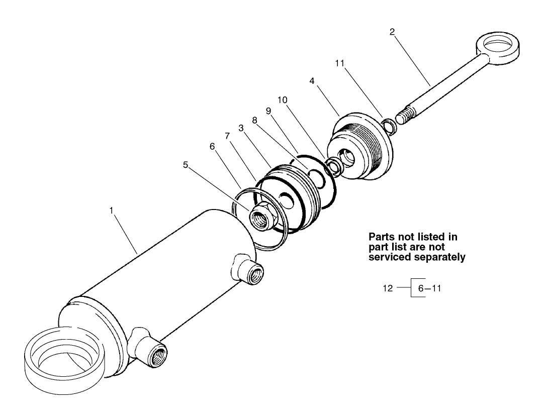Hydraulic Cylinder Assembly No. 98-3806 (only on: 30455)