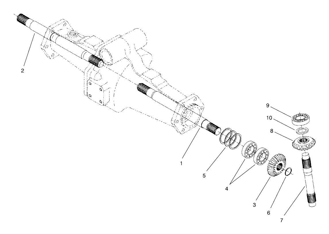 Rear Axle Assembly No. 100-3784 (Continued) Bevel Gear Shaft Assembly