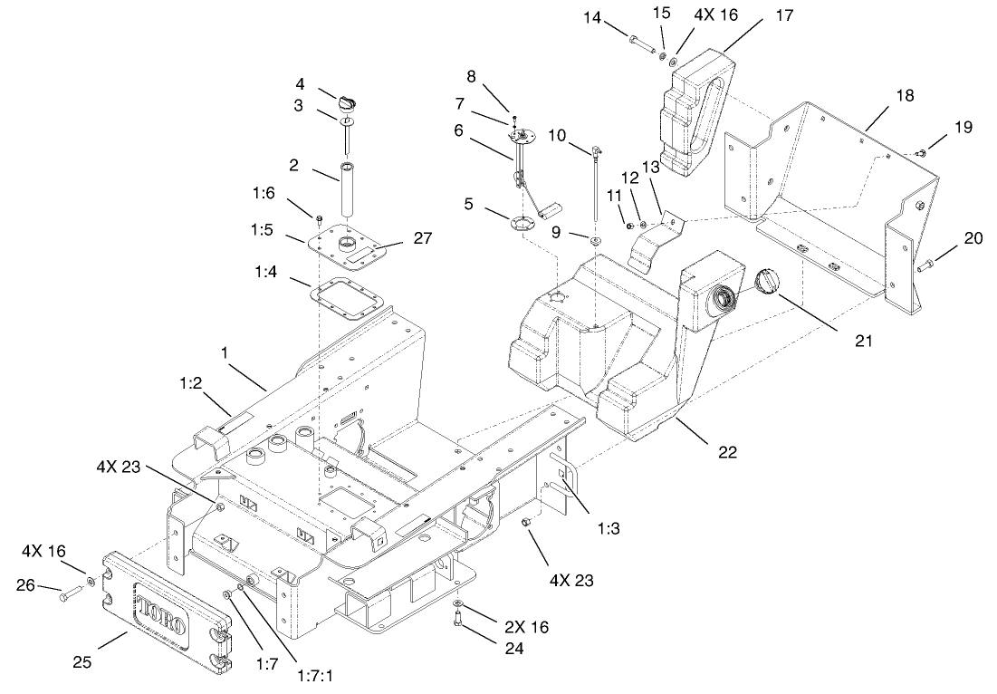 Main Frame and Fuel Tank Assembly