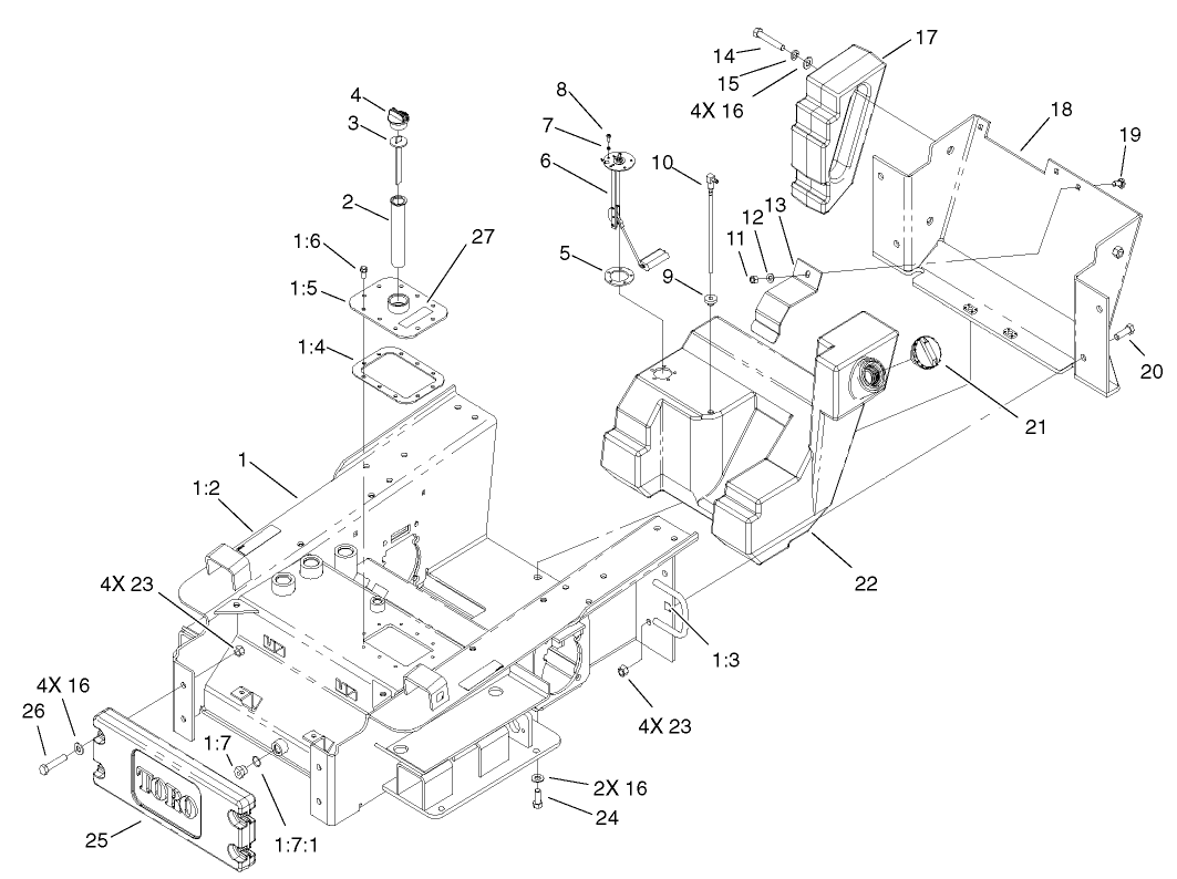 Main Frame and Fuel Tank Assembly