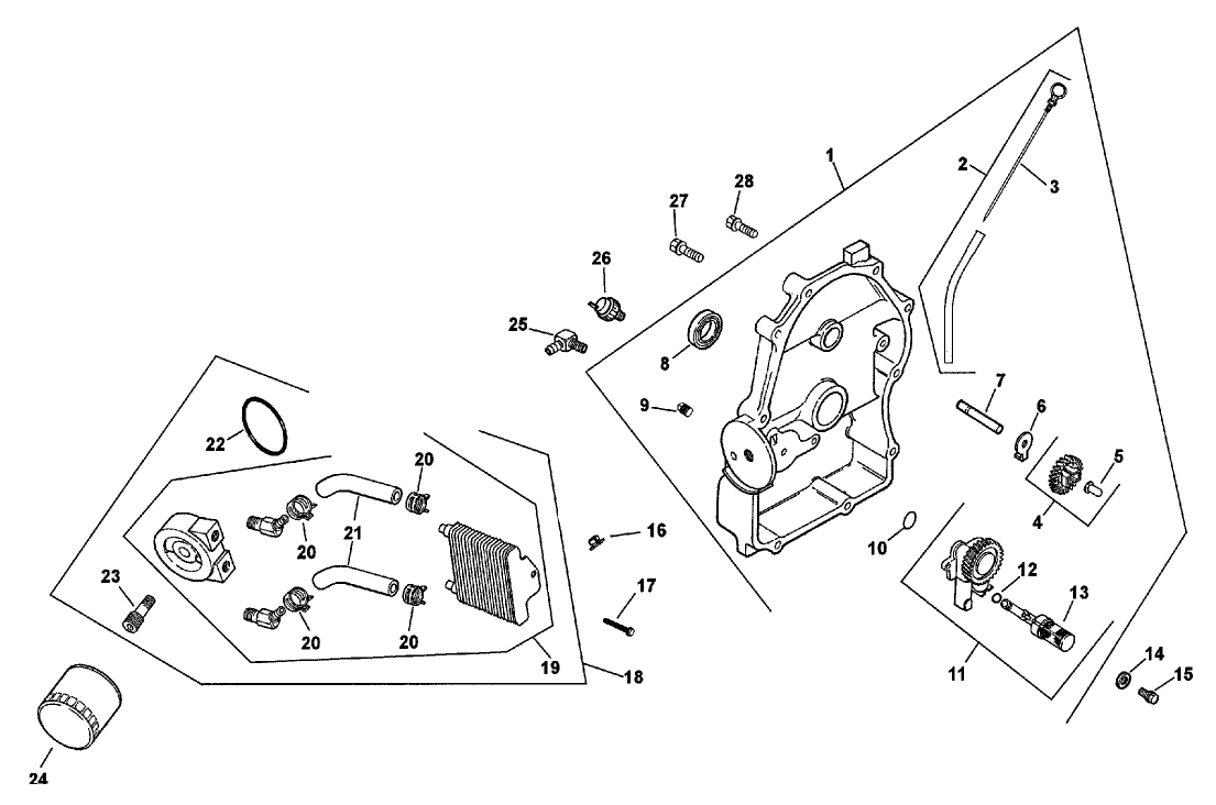 Oil Pan/Lubrication Assembly Kohler Engine CH25S PS-68688