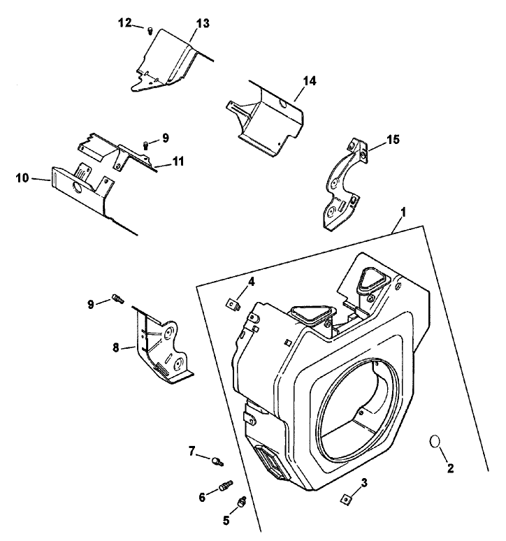 Blower Housing and Baffles Assembly Kohler Engine CH25S PS-68688