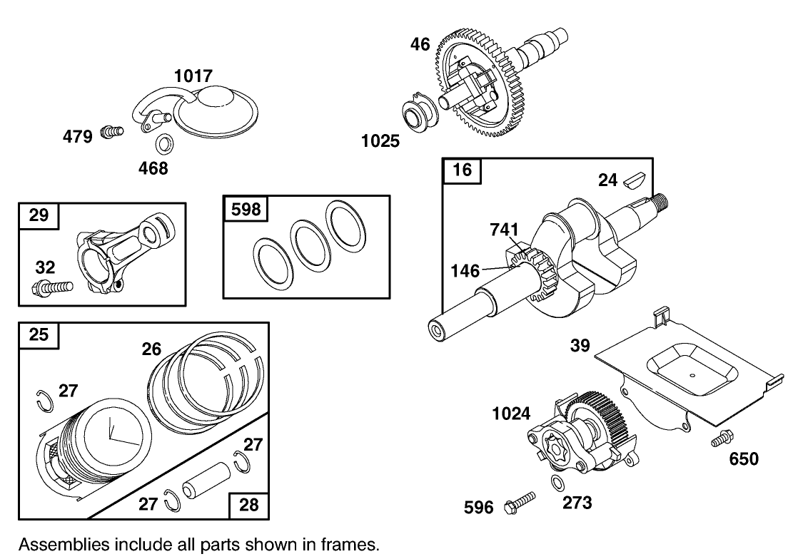 Crankshaft Assembly Briggs and Stratton Model 303447-1408-E1
