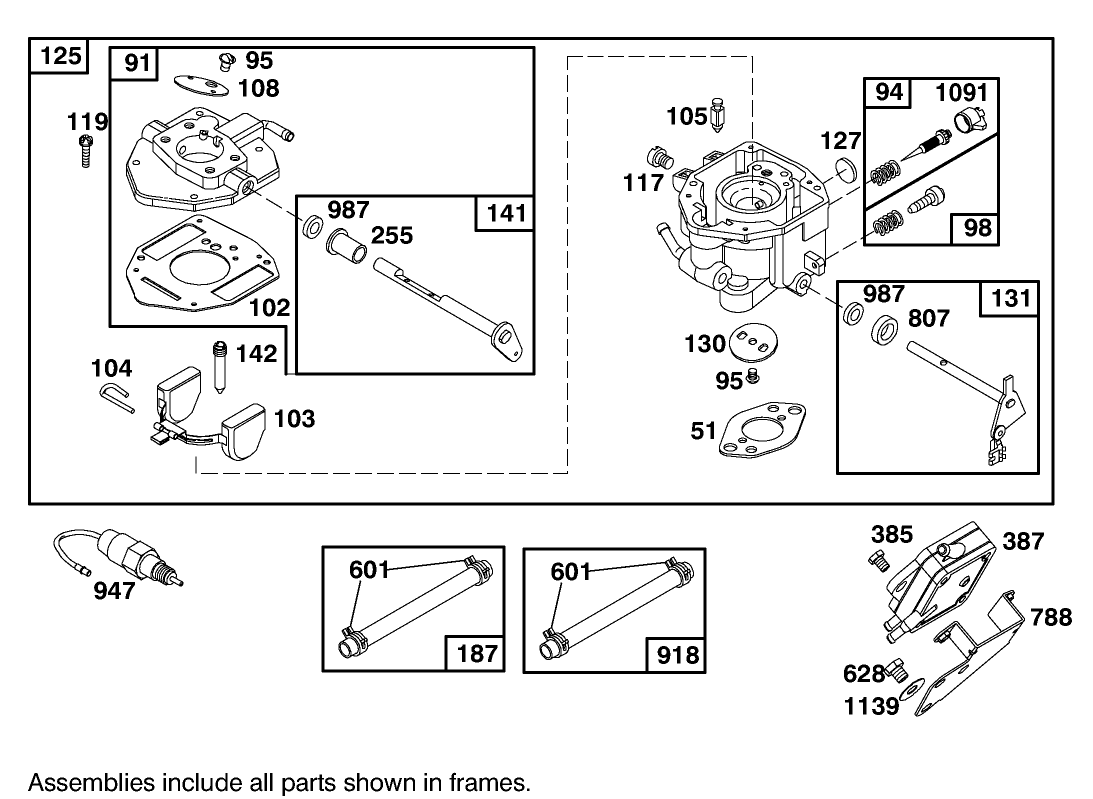 Carburetor Assembly Briggs and Stratton Model 303447-1408-E1