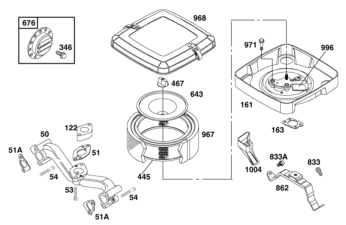 Air Cleaner Assembly Briggs and Stratton Model 303447-1408-E1