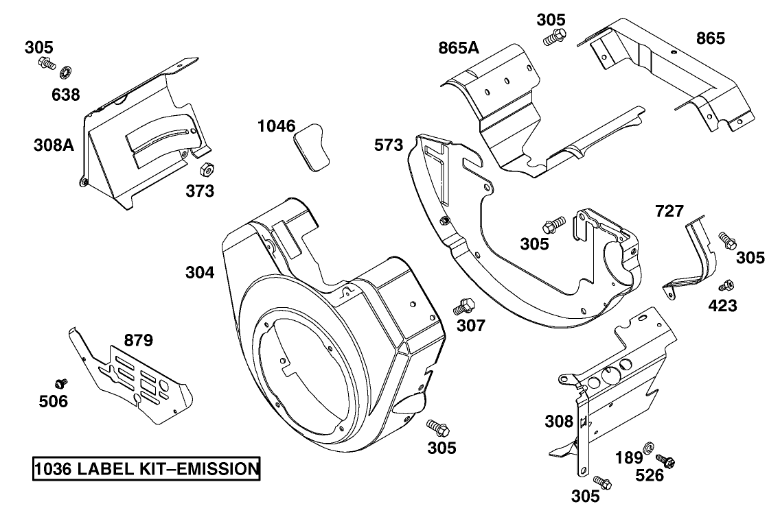 Blower Housing Assembly Briggs and Stratton Model 303447-1408-E1