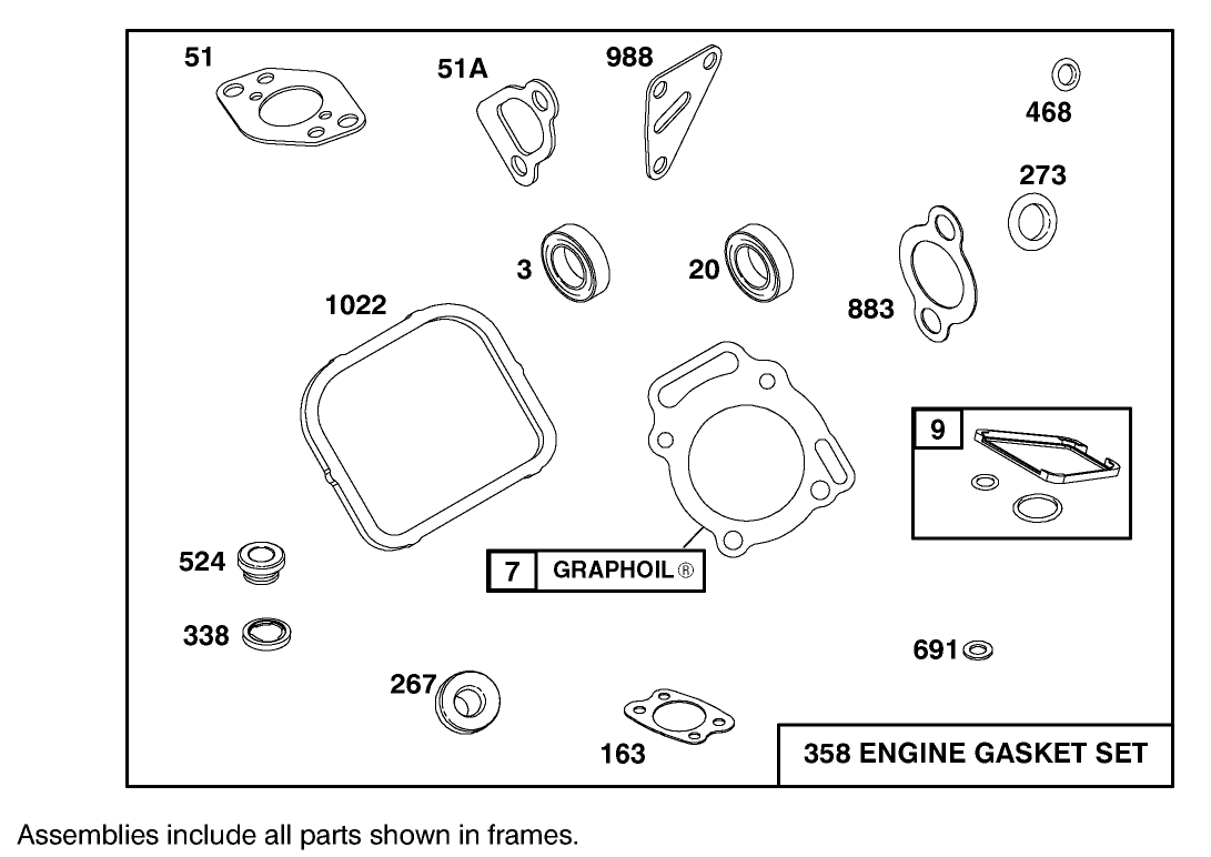 Engine Gasket Set Briggs and Stratton Model 303447-1408-E1