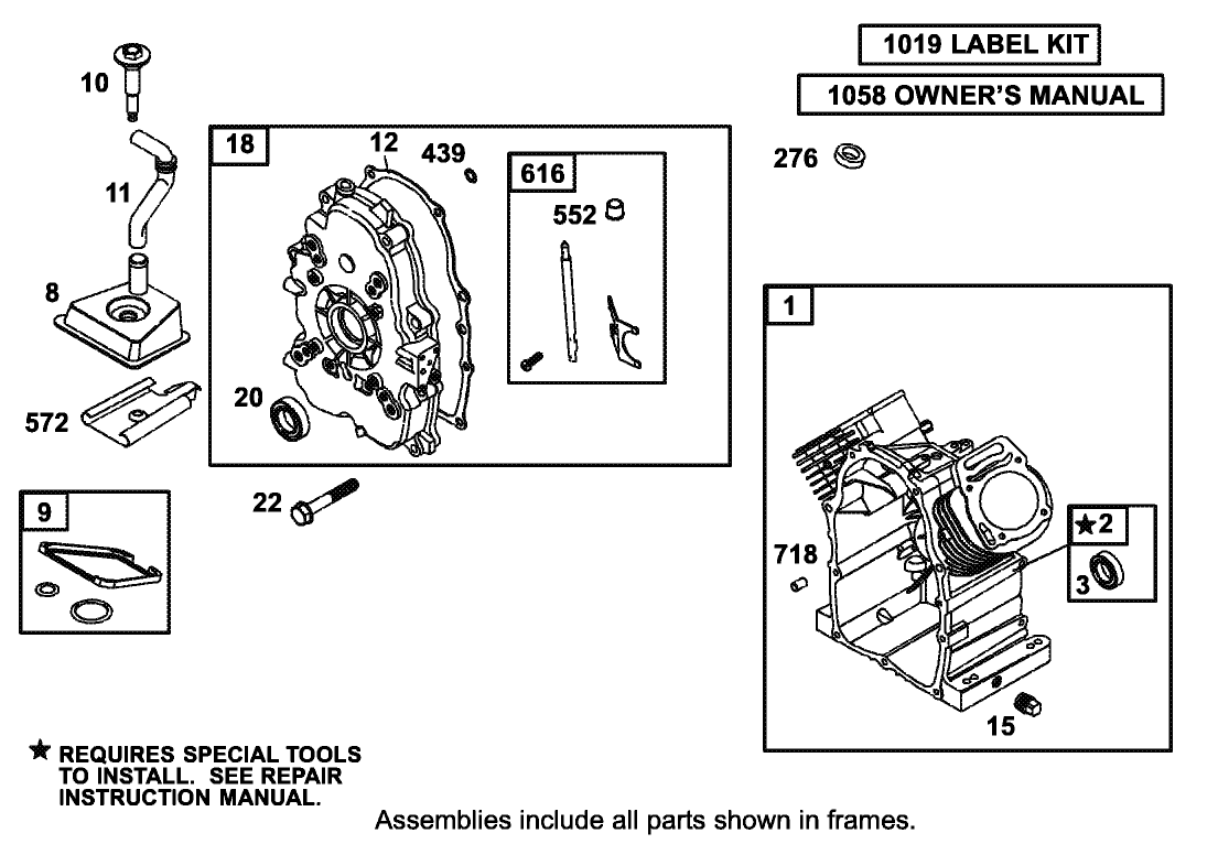 Cylinder Assembly Briggs and Stratton Model 350447-1259-E1