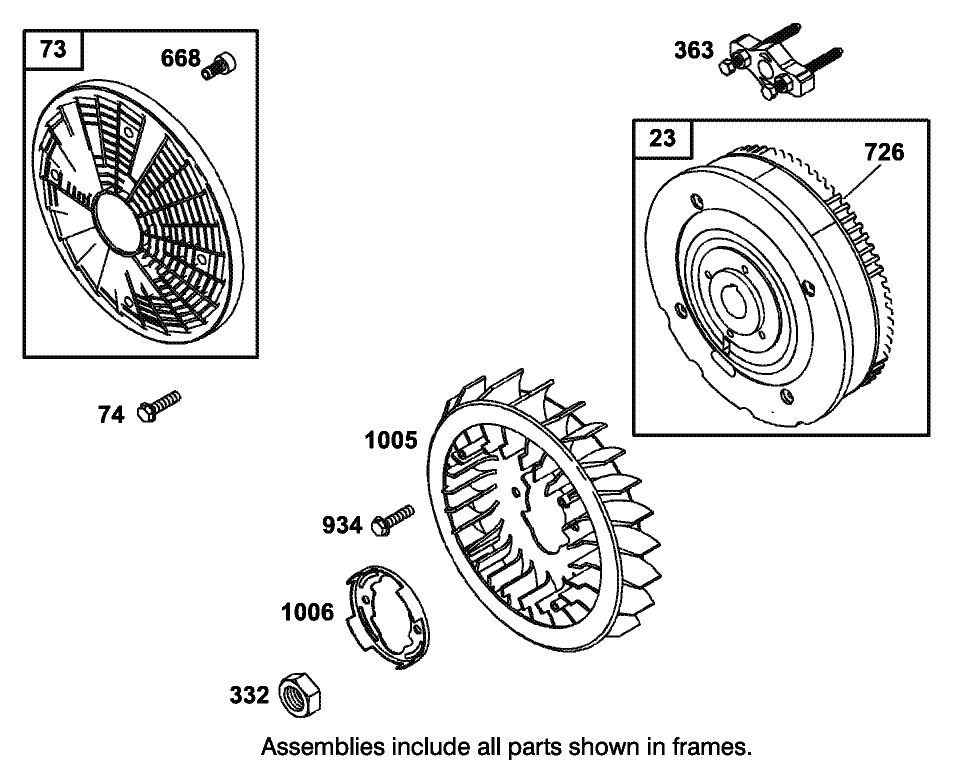 Flywheel Assembly Briggs and Stratton Model 350447-1259-E1
