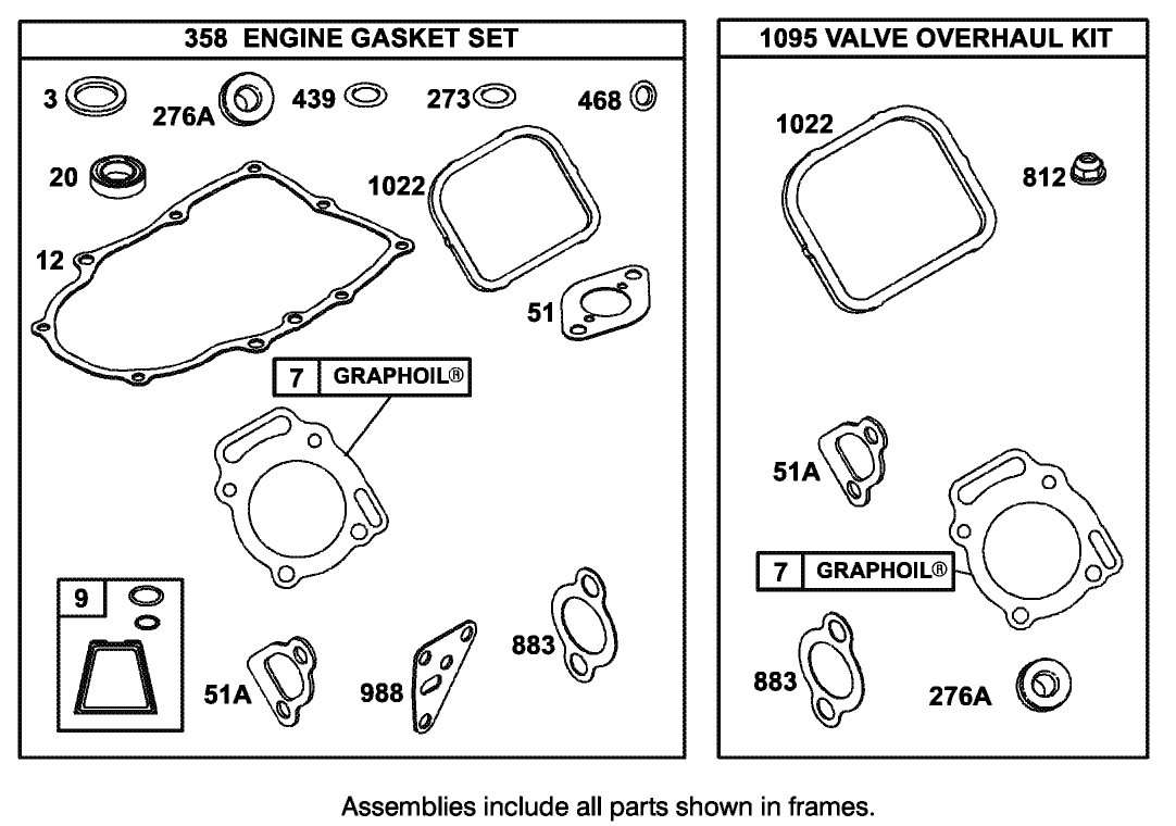 Gasket Assembly Briggs and Stratton Model 350447-1259-E1