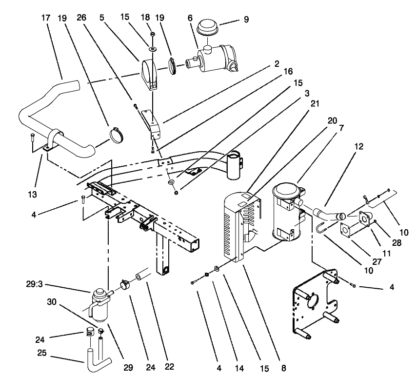Air Cleaner and Exhaust Assembly