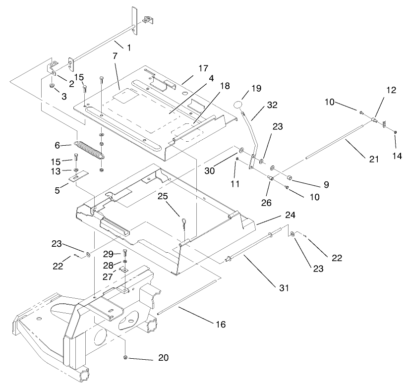 Seat Frame and Throttle Assembly