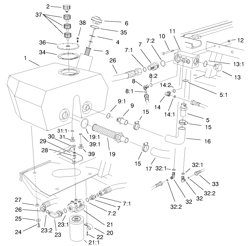 Hydraulic Filter and Reservoir Assembly