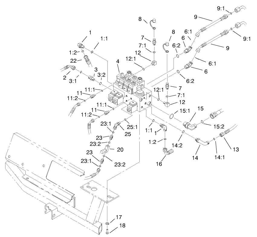 Hydraulic Control Block and Hoses Assembly