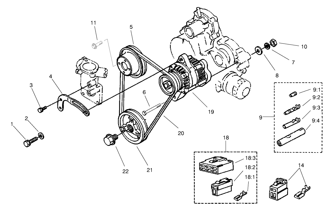 Alternator and Pulley Assembly