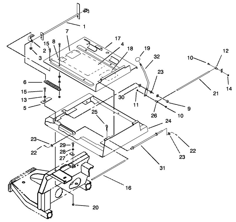 Seat Frame and Throttle Assembly
