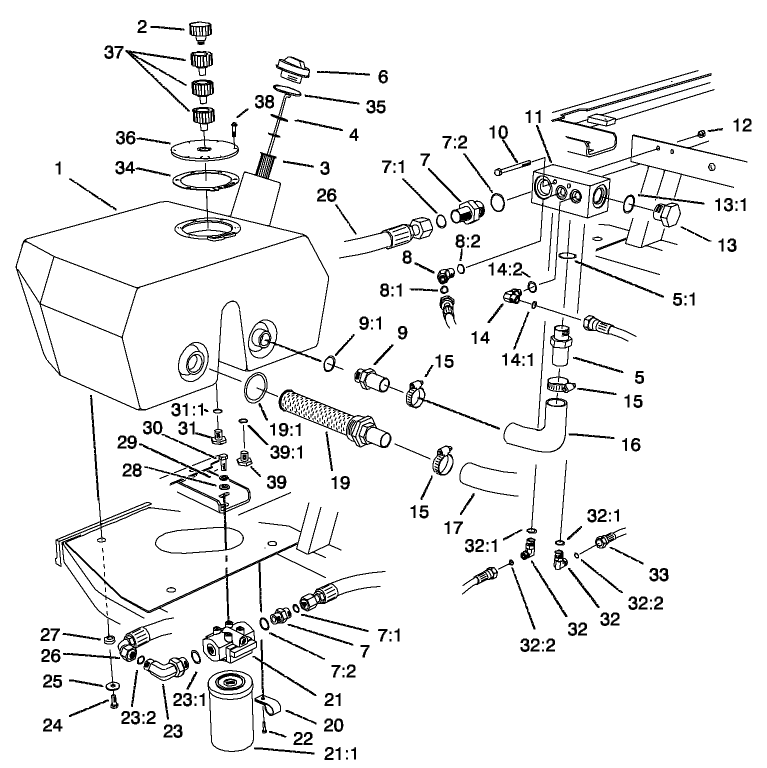 Hydraulic Filter and Reservoir Assembly