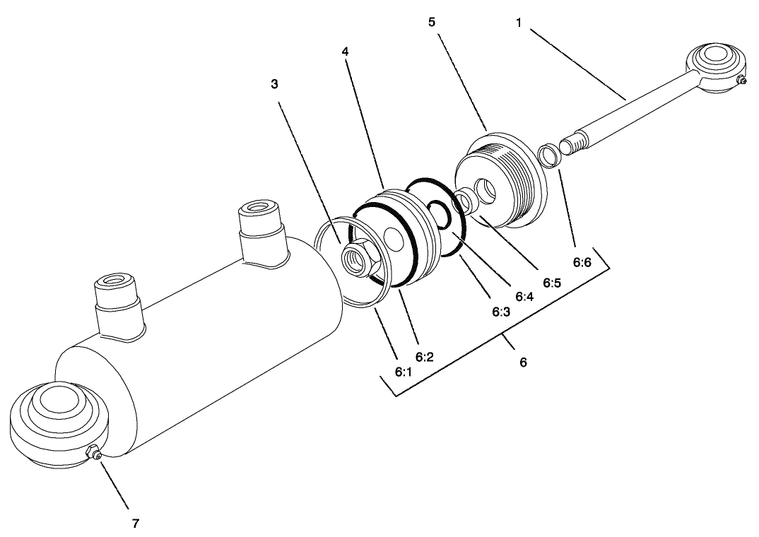 Hydraulic Cylinder No. 75-1200 (only on: 03543)
