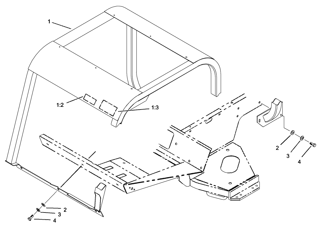 Roll-Over-Protection-System and Stabilizer Assembly (only on: 03544)