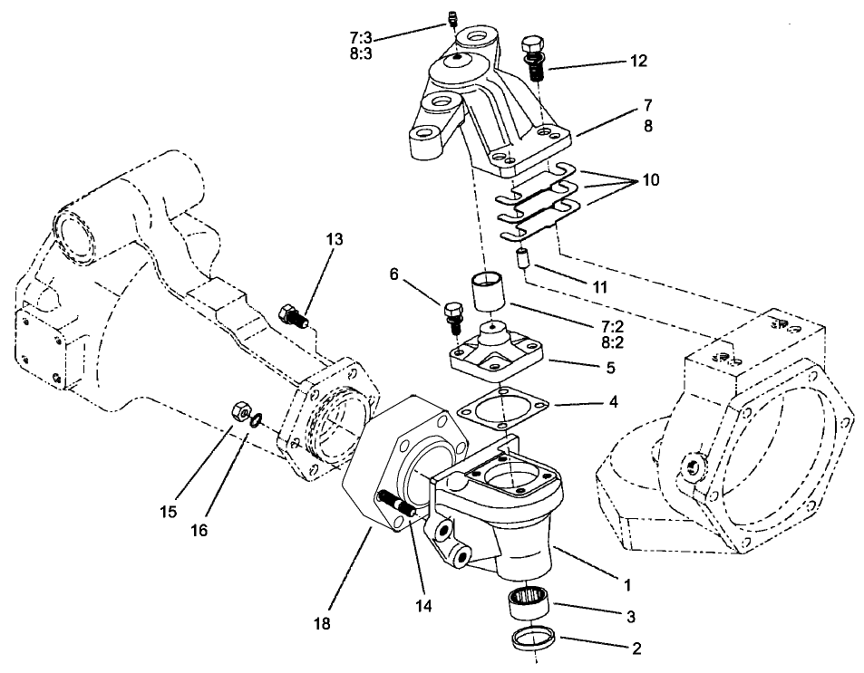 Rear Axle Assembly No. 98-3925 (Continued) Bevel Gear Case Assembly