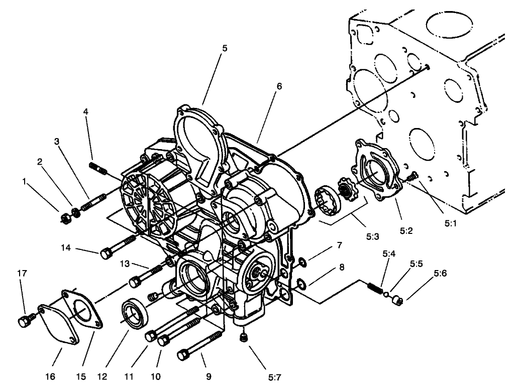 Gearcase and Oil Filter Assembly