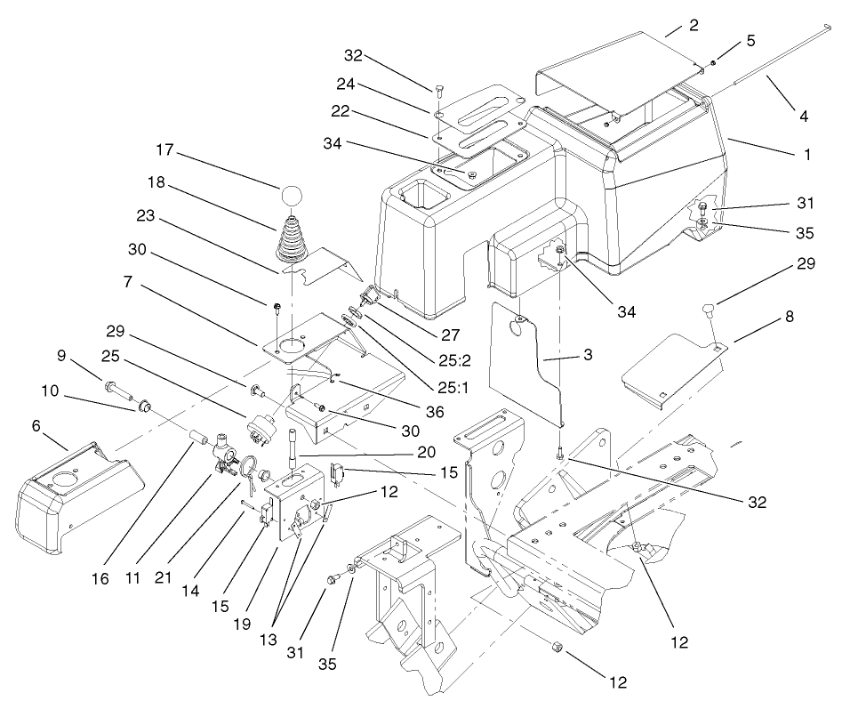 Joystick and Console Assembly