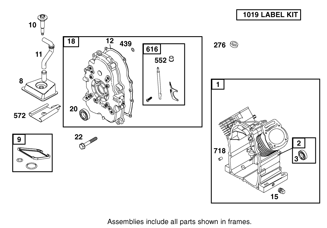 Cylinder Assembly Briggs and Stratton Model 350447-1331-E1