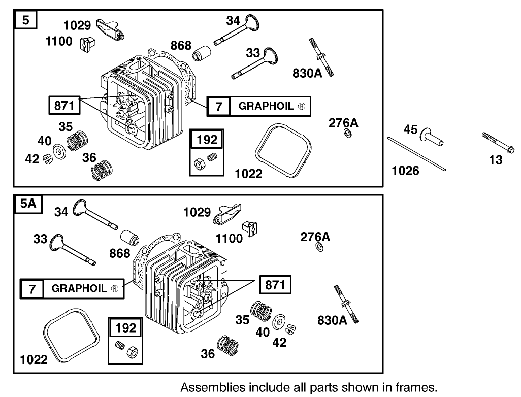 Cylinder Head Assembly Briggs and Stratton Model 350447-1331-E1