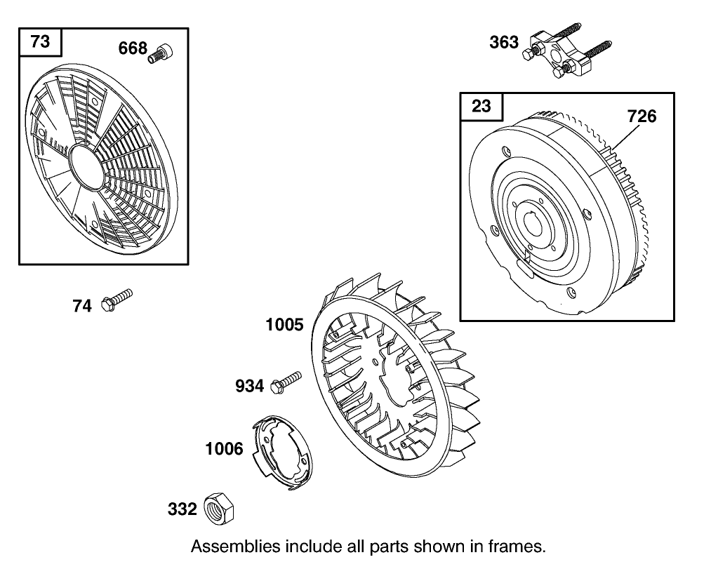 Flywheel Assembly Briggs and Stratton Model 350447-1331-E1