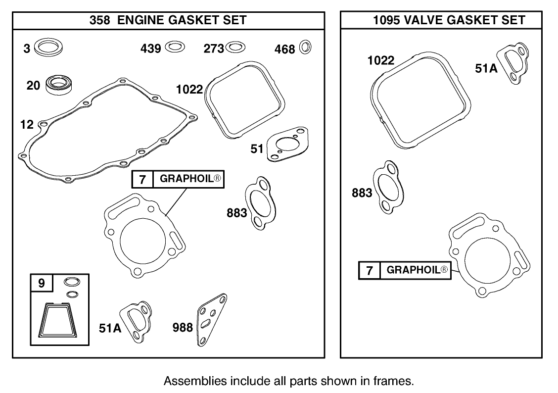Gasket Assembly Briggs and Stratton Model 350447-1331-E1