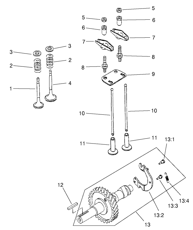 Camshaft and Valve Assembly