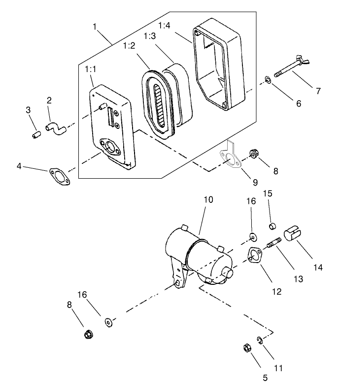 Air Cleaner and Muffler Assembly